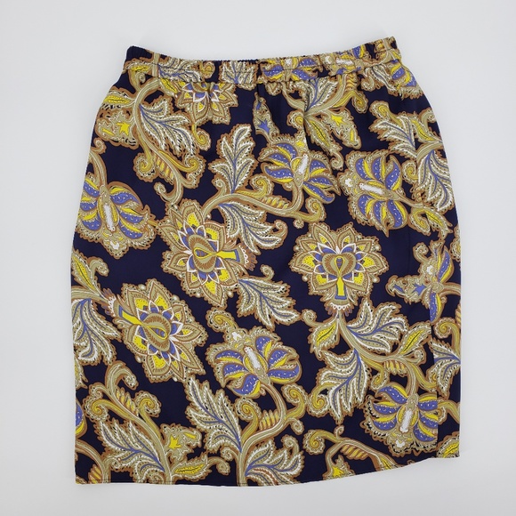 Loft Paisley Print Skirt Sz S - Picture 7 of 8